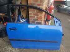 Volkswagen Polo 9N3 2006-2008 Drivers OSF Front Door Blue La5f 3Dr